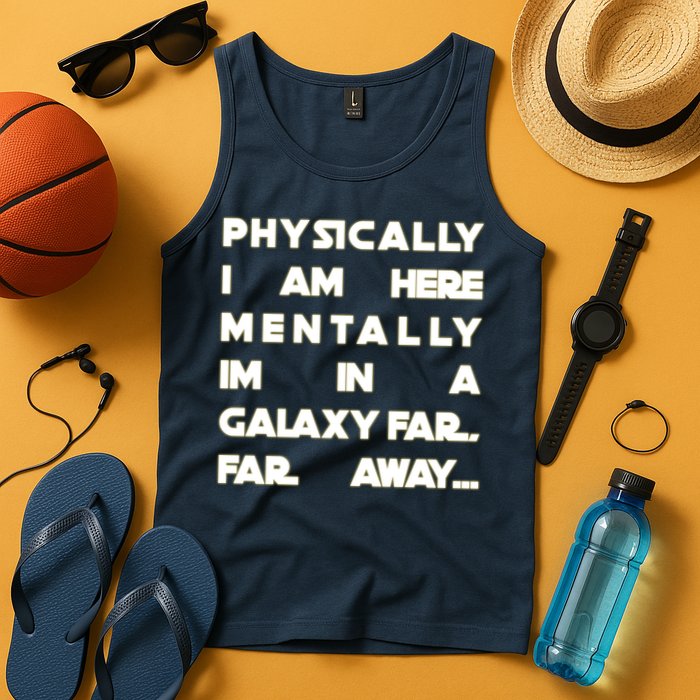 Physically I Am here Mentally I'm In A Galaxy Far Away Tank Top