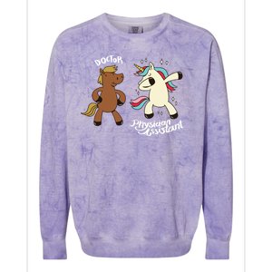 Physician Assistant Doctor Unicorn Colorblast Crewneck Sweatshirt