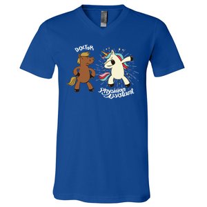 Physician Assistant Doctor Unicorn V-Neck T-Shirt