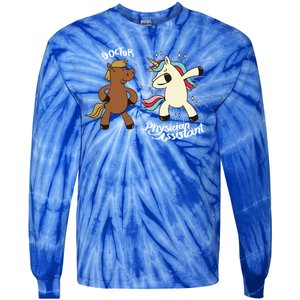 Physician Assistant Doctor Unicorn Tie-Dye Long Sleeve Shirt