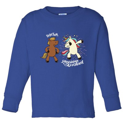 Physician Assistant Doctor Unicorn Toddler Long Sleeve Shirt
