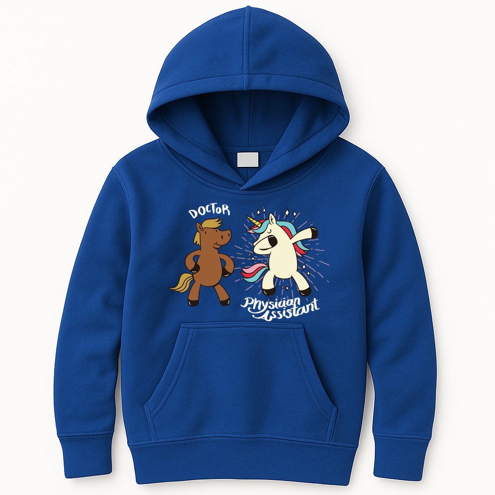 Physician Assistant Doctor Unicorn Kids Hoodie