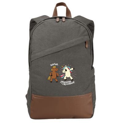 Physician Assistant Doctor Unicorn Cotton Canvas Backpack