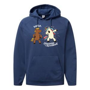 Physician Assistant Doctor Unicorn Performance Fleece Hoodie