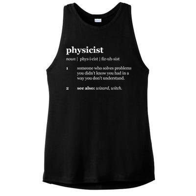 Physicist Definition Solve Problems Ladies PosiCharge Tri-Blend Wicking Tank