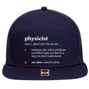 Physicist Definition Solve Problems 7 Panel Mesh Trucker Snapback Hat