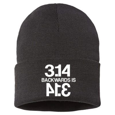 Pi 3.14 Backwards Is Pie Sustainable Knit Beanie