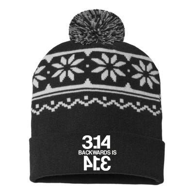 Pi 3.14 Backwards Is Pie USA-Made Snowflake Beanie