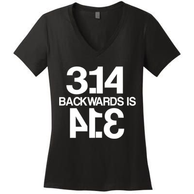 Pi 3.14 Backwards Is Pie Women's V-Neck T-Shirt