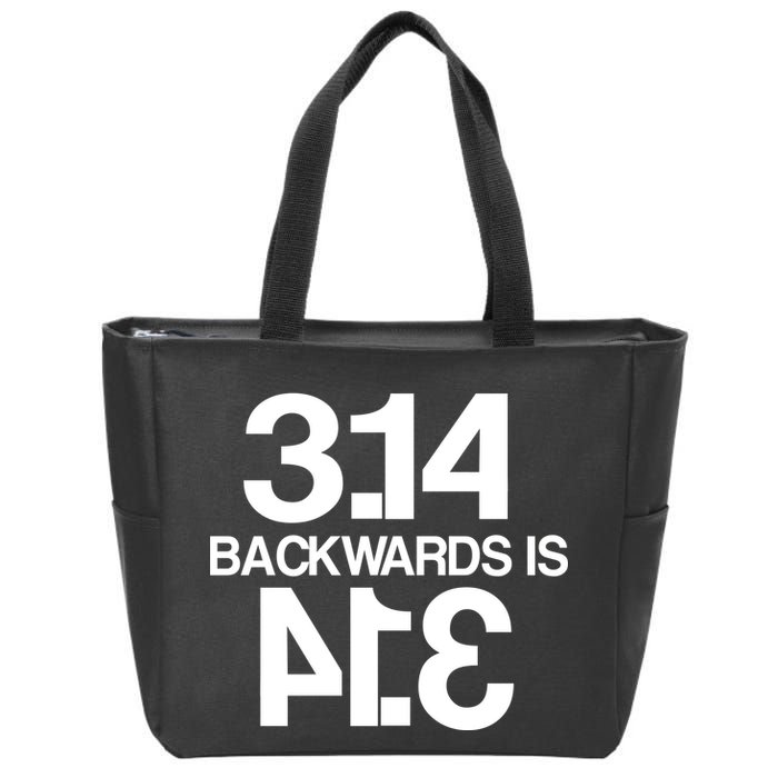 Pi 3.14 Backwards Is Pie Zip Tote Bag