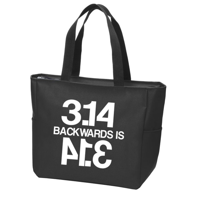 Pi 3.14 Backwards Is Pie Zip Tote Bag