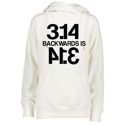 Pi 3.14 Backwards Is Pie Womens Funnel Neck Pullover Hood