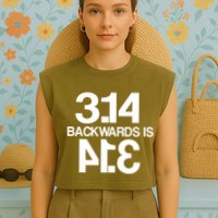 Pi 3.14 Backwards Is Pie Garment-Dyed Women's Muscle Tee