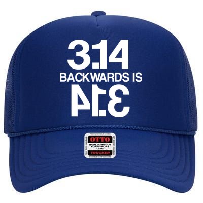 Pi 3.14 Backwards Is Pie High Crown Mesh Back Trucker Hat