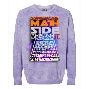 Pi Day - Come To The Math Side Parody Colorblast Crewneck Sweatshirt