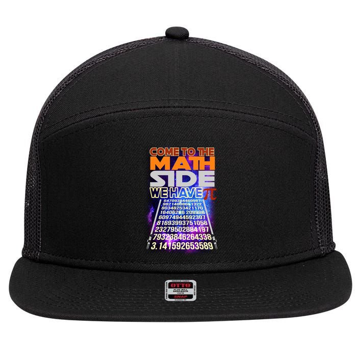 Pi Day - Come To The Math Side Parody 7 Panel Mesh Trucker Snapback Hat