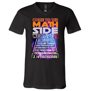 Pi Day - Come To The Math Side Parody V-Neck T-Shirt