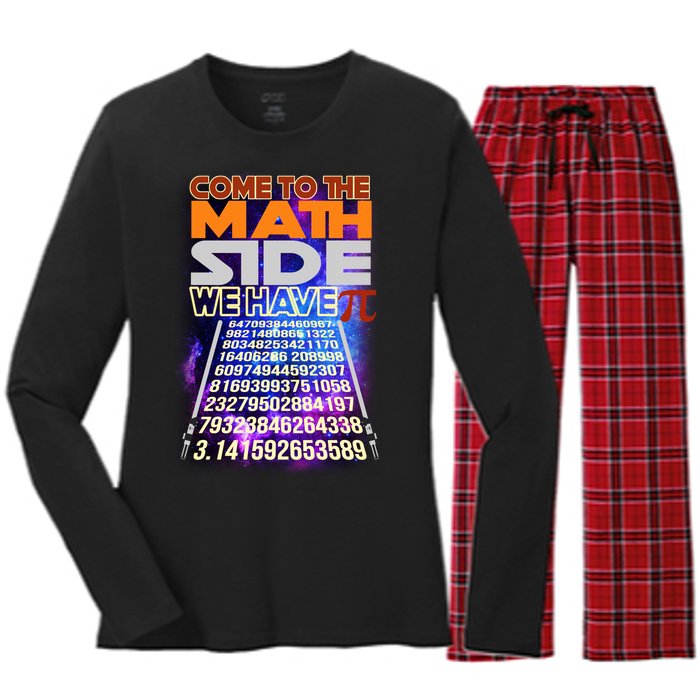 Pi Day - Come To The Math Side Parody Women's Long Sleeve Flannel Pajama Set 