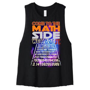 Pi Day - Come To The Math Side Parody Women's Racerback Cropped Tank