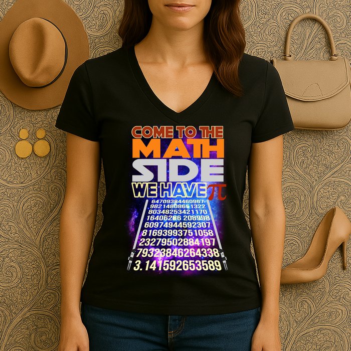 Pi Day - Come To The Math Side Parody Women's V-Neck T-Shirt