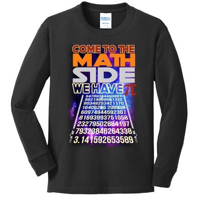 Pi Day - Come To The Math Side Parody Kids Long Sleeve Shirt