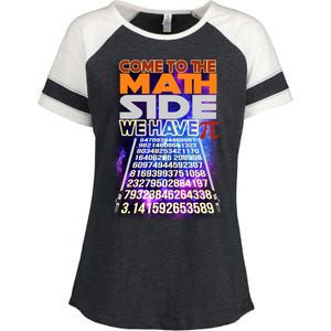 Pi Day - Come To The Math Side Parody Enza Ladies Jersey Colorblock Tee