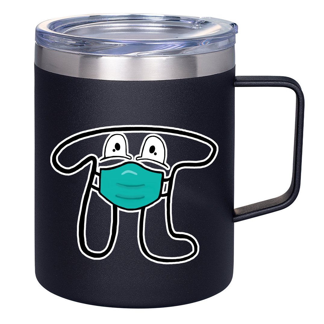 Pi Day 3.14 Quarantine Mask Pandemic  12oz Stainless Steel Coffee Mug