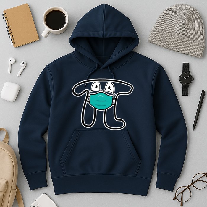 Pi Day 3.14 Quarantine Mask Pandemic  Hoodie