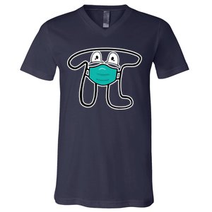 Pi Day 3.14 Quarantine Mask Pandemic  V-Neck T-Shirt