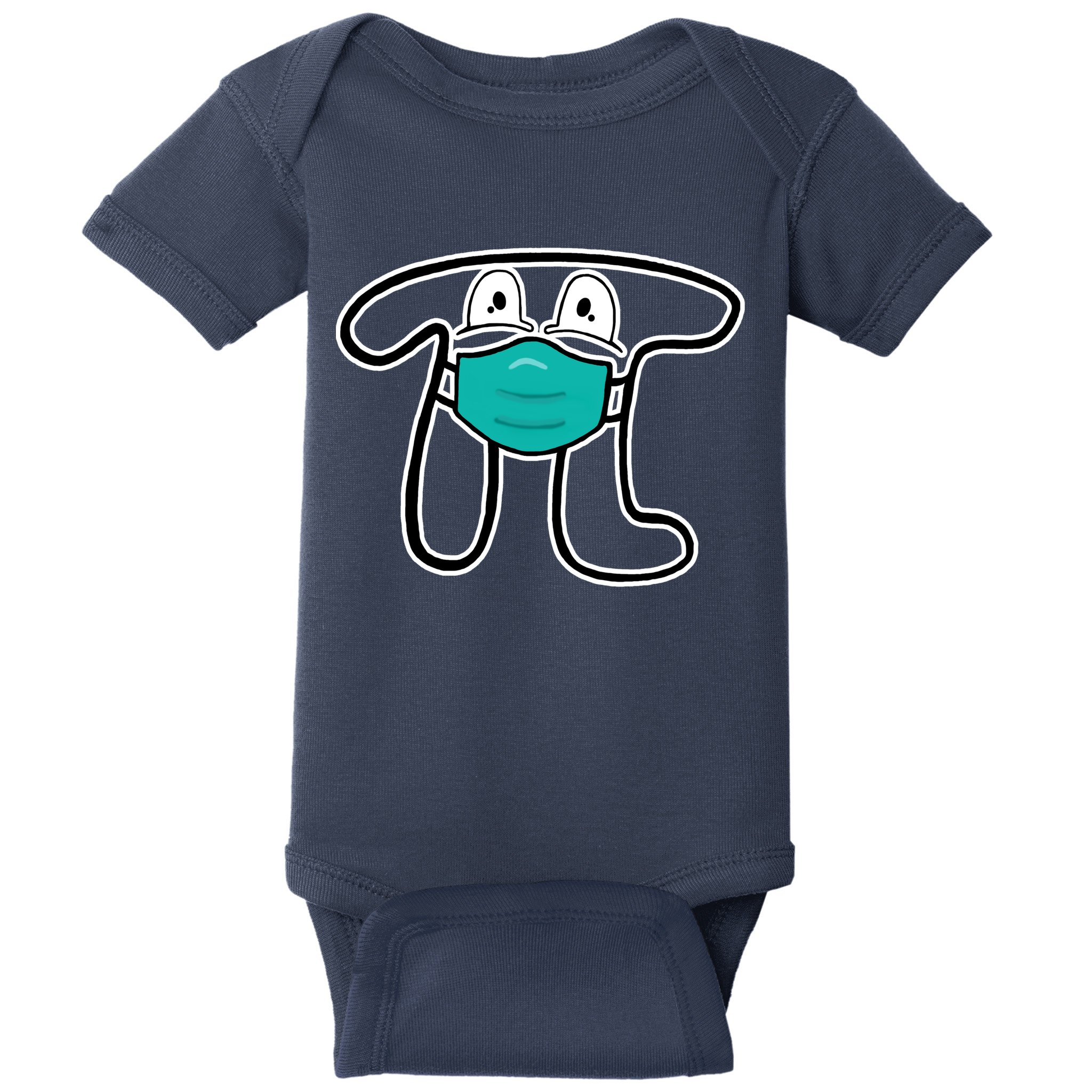 Pi Day 3.14 Quarantine Mask Pandemic  Baby Bodysuit