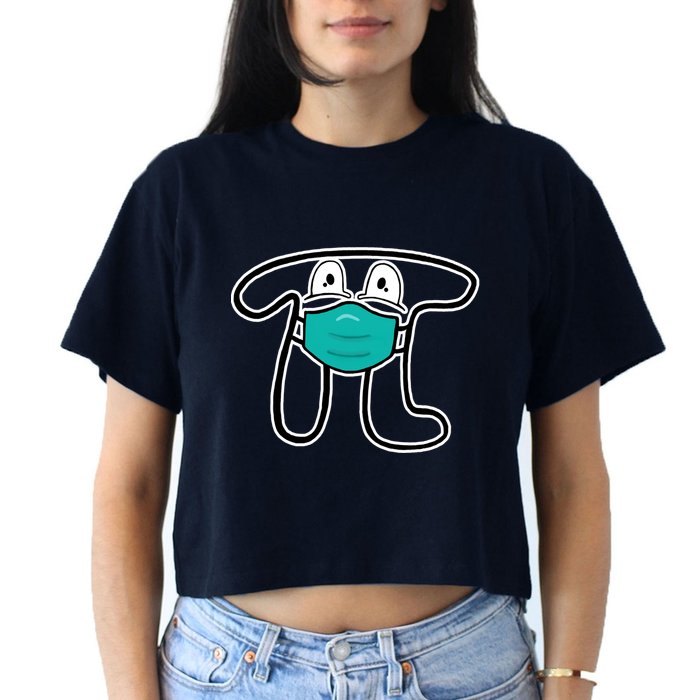 Pi Day 3.14 Quarantine Mask Pandemic  Crop Top