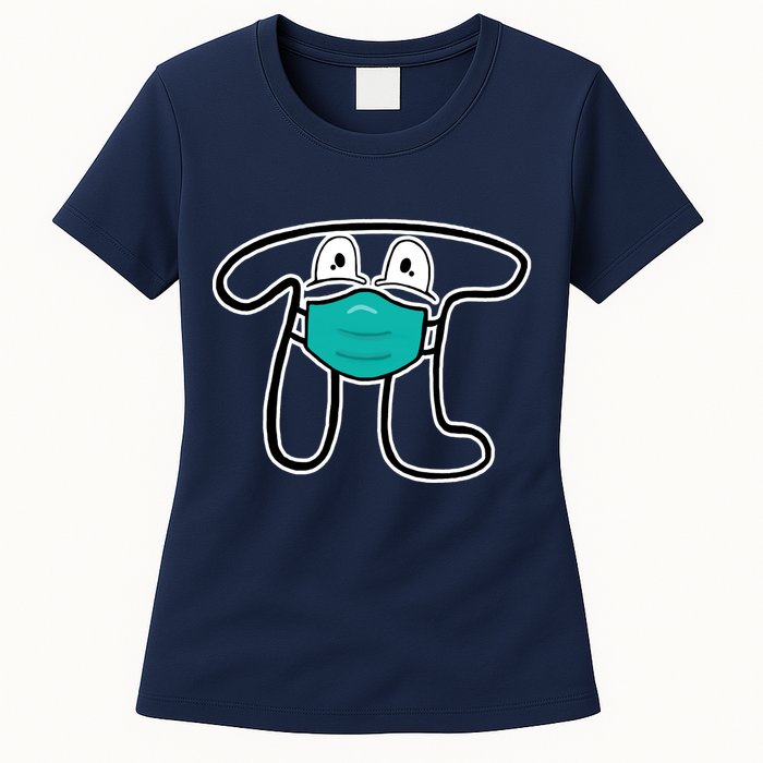 Pi Day 3.14 Quarantine Mask Pandemic  Womens T-Shirt