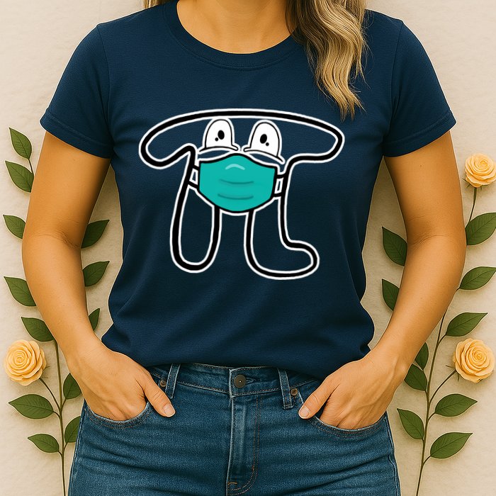 Pi Day 3.14 Quarantine Mask Pandemic  Womens T-Shirt