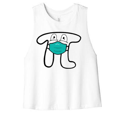 Pi Day 3.14 Quarantine Mask Pandemic  Women's Racerback Cropped Tank