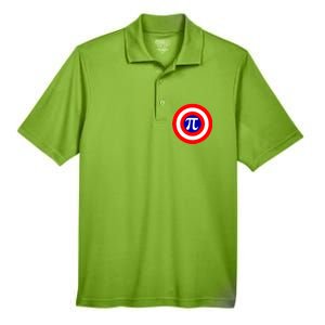 Pi Day America Superhero Crest 3.14 Math Geek Men's Origin Performance Pique Polo