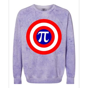 Pi Day America Superhero Crest 3.14 Math Geek Colorblast Crewneck Sweatshirt