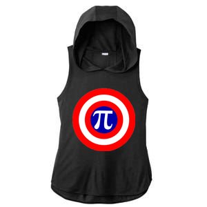 Pi Day America Superhero Crest 3.14 Math Geek Ladies PosiCharge Tri-Blend Wicking Draft Hoodie Tank