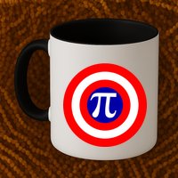 Pi Day America Superhero Crest 3.14 Math Geek Coffee Mug