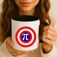 Pi Day America Superhero Crest 3.14 Math Geek Coffee Mug