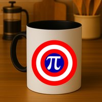 Pi Day America Superhero Crest 3.14 Math Geek Coffee Mug