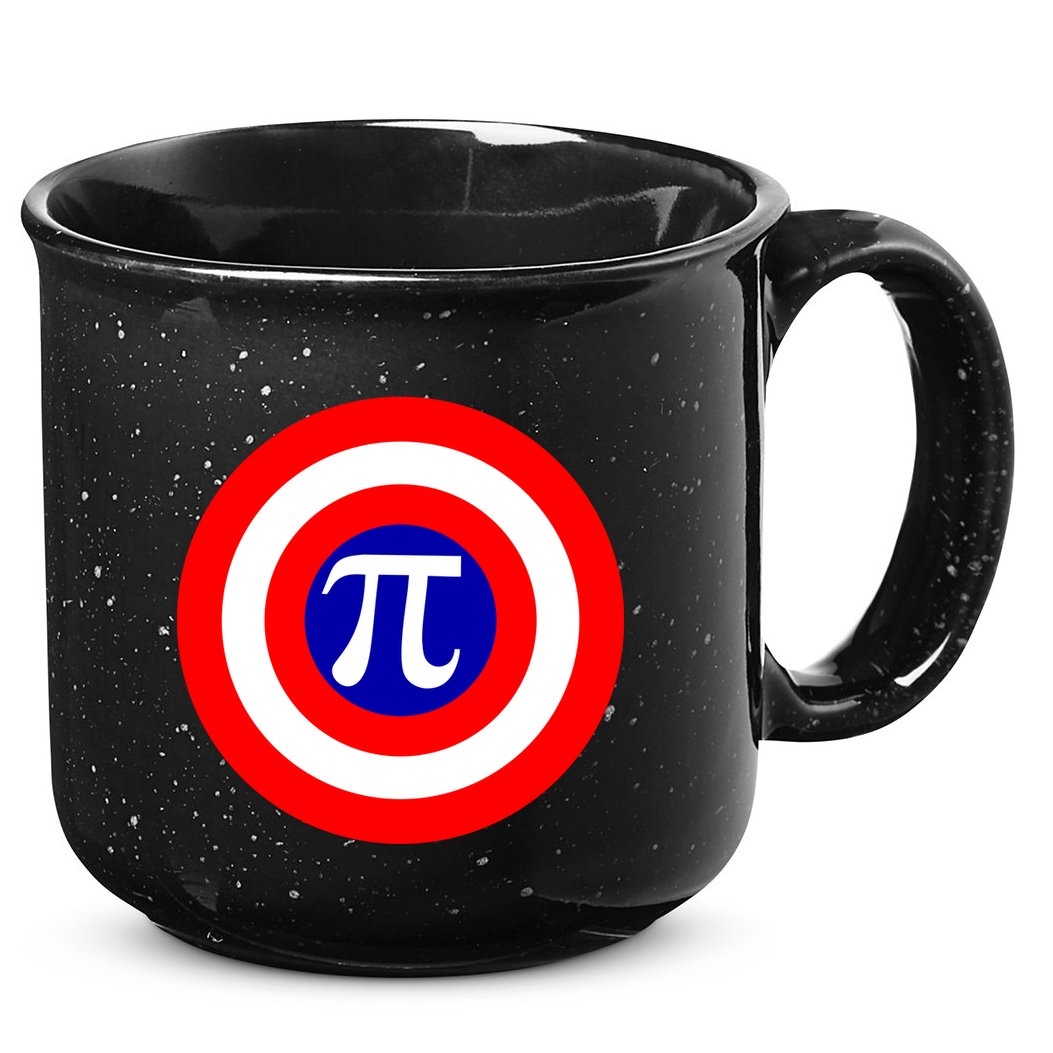Pi Day America Superhero Crest 3.14 Math Geek 15oz Campfire Ceramic Mug