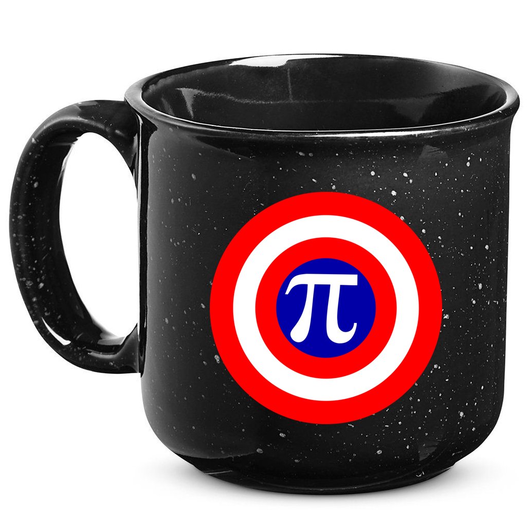 Pi Day America Superhero Crest 3.14 Math Geek 15oz Campfire Ceramic Mug
