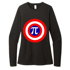 Pi Day America Superhero Crest 3.14 Math Geek Womens CVC Long Sleeve Shirt