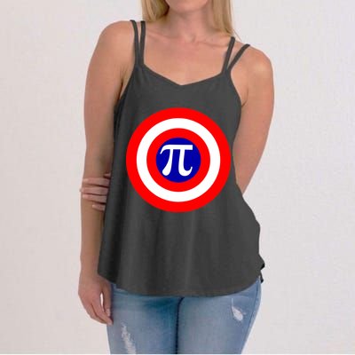 Pi Day America Superhero Crest 3.14 Math Geek Women's Strappy Tank