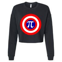 Pi Day America Superhero Crest 3.14 Math Geek Cropped Pullover Crew