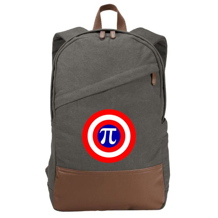 Pi Day America Superhero Crest 3.14 Math Geek Cotton Canvas Backpack