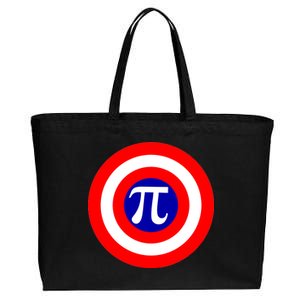 Pi Day America Superhero Crest 3.14 Math Geek Cotton Canvas Jumbo Tote