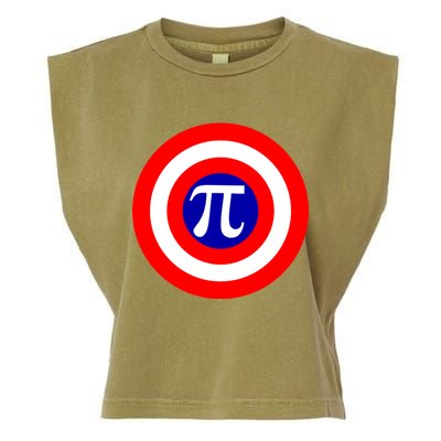 Pi Day America Superhero Crest 3.14 Math Geek Garment-Dyed Women's Muscle Tee
