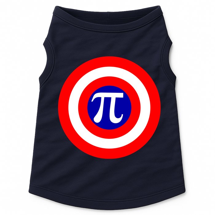 Pi Day America Superhero Crest 3.14 Math Geek Doggie Tank