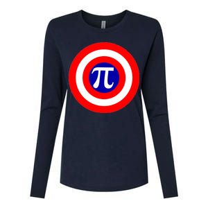 Pi Day America Superhero Crest 3.14 Math Geek Womens Cotton Relaxed Long Sleeve T-Shirt